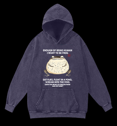 I Want To Become A Frog Vintage Washed 100% Cotton Hoodie - TheDrunkShark