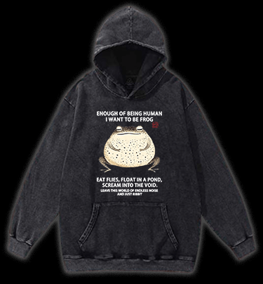 I Want To Become A Frog Vintage Washed 100% Cotton Hoodie - TheDrunkShark