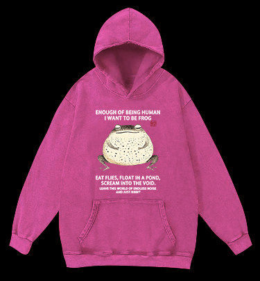 I Want To Become A Frog Vintage Washed 100% Cotton Hoodie - TheDrunkShark