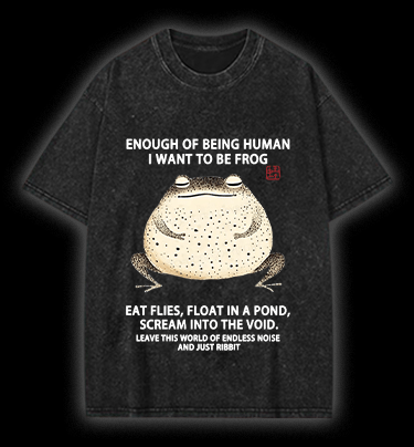 I Want To Become A Frog Vintage Washed 100% Cotton T-Shirt - TheDrunkShark