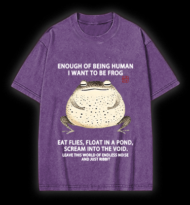 I Want To Become A Frog Vintage Washed 100% Cotton T-Shirt - TheDrunkShark