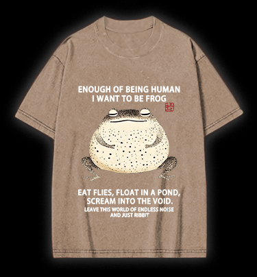 I Want To Become A Frog Vintage Washed 100% Cotton T-Shirt - TheDrunkShark