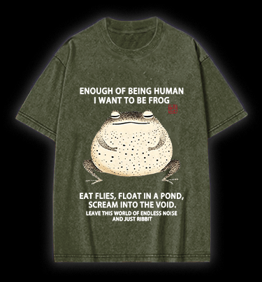 I Want To Become A Frog Vintage Washed 100% Cotton T-Shirt - TheDrunkShark