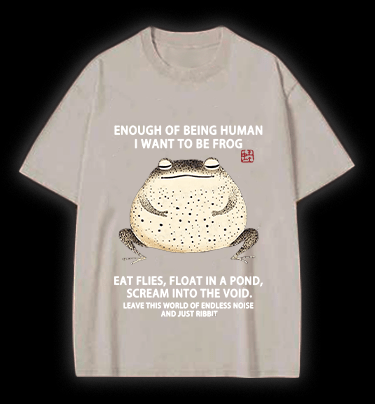 I Want To Become A Frog Vintage Washed 100% Cotton T-Shirt - TheDrunkShark