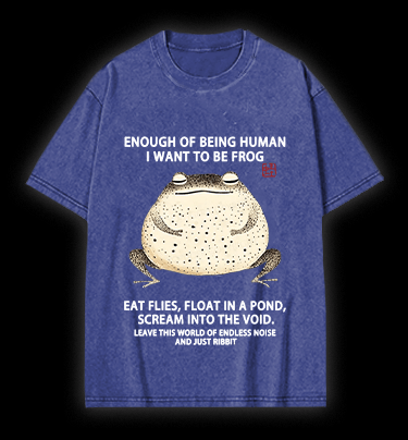 I Want To Become A Frog Vintage Washed 100% Cotton T-Shirt - TheDrunkShark