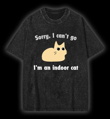 Indoor Cat Vintage Washed 100% Cotton T-Shirt - TheDrunkShark