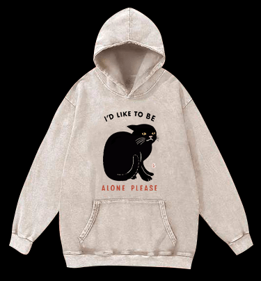 Introverted Cats Vintage Washed 100% Cotton Hoodie - TheDrunkShark