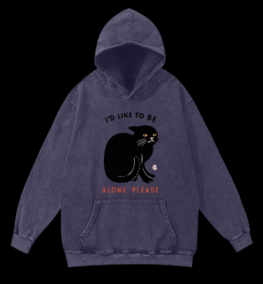Introverted Cats Vintage Washed 100% Cotton Hoodie - TheDrunkShark