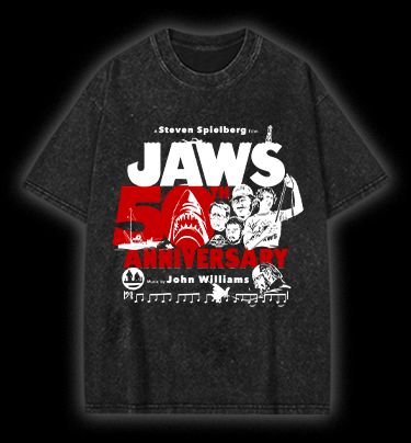  JAWS  Shark Vintage Washed 100% Cotton T-Shirt - TheDrunkShark