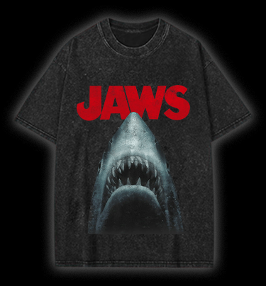  JAWS Shark Vintage Washed 100% Cotton T-Shirt - TheDrunkShark