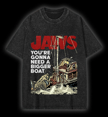  JAWS Shark Vintage Washed 100% Cotton T-Shirt - TheDrunkShark