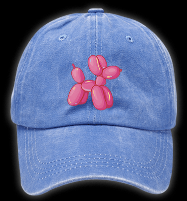 Jeff Koons Pink Balloon Dog Vintage Washed 100% Cotton Baseball Hat - TheDrunkShark
