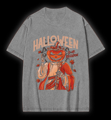 Jesus Comes for Halloween Vintage Washed 100% Cotton T-Shirt - TheDrunkShark