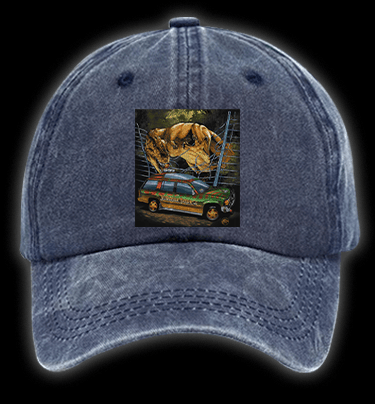  JURASSIC PARK  Vintage Washed 100% Cotton Baseball Hat - TheDrunkShark