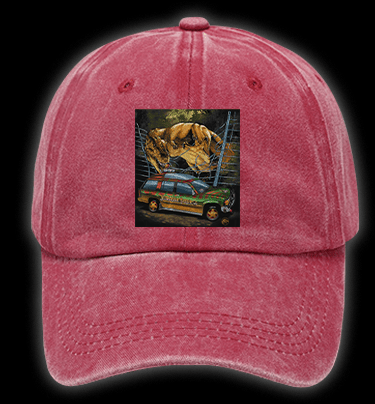  JURASSIC PARK  Vintage Washed 100% Cotton Baseball Hat - TheDrunkShark
