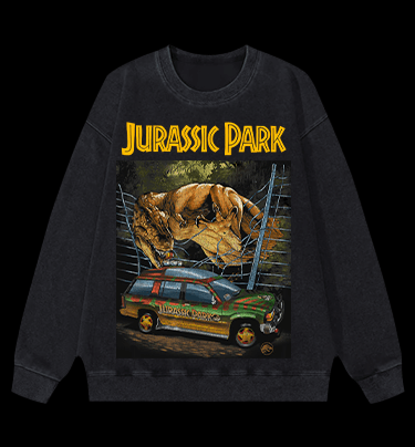 JURASSIC PARK Vintage Washed 100% Cotton Sweatshirt - TheDrunkShark