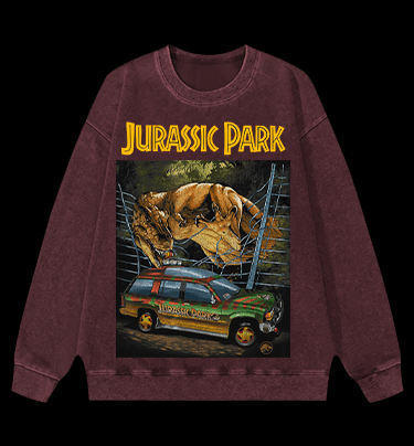 JURASSIC PARK Vintage Washed 100% Cotton Sweatshirt - TheDrunkShark
