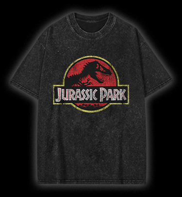  JURASSIC PARK Vintage Washed 100% Cotton T-Shirt - TheDrunkShark