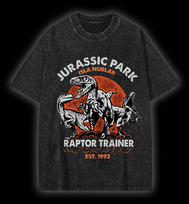  JURASSIC PARK Vintage Washed 100% Cotton T-Shirt - TheDrunkShark