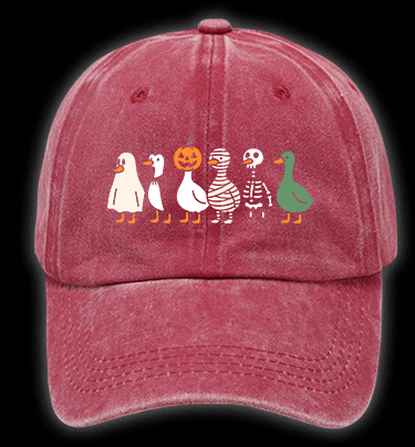 Just A Spooky Goose Vintage Washed 100% Cotton Baseball Hat - TheDrunkShark
