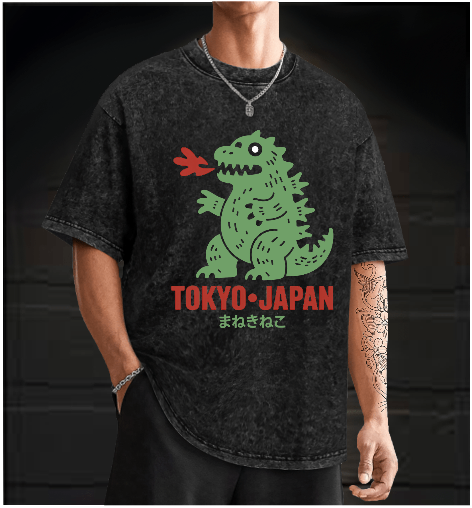 Kaiju??£¤s Tokyo Trip Vintage Washed 100% Cotton T-Shirt - TheDrunkShark