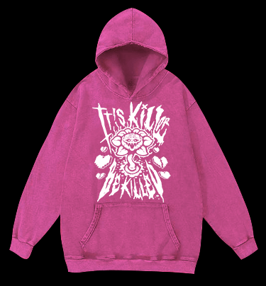 Kill or Be Killed Dark Art Vintage Washed 100% Cotton Hoodie - TheDrunkShark