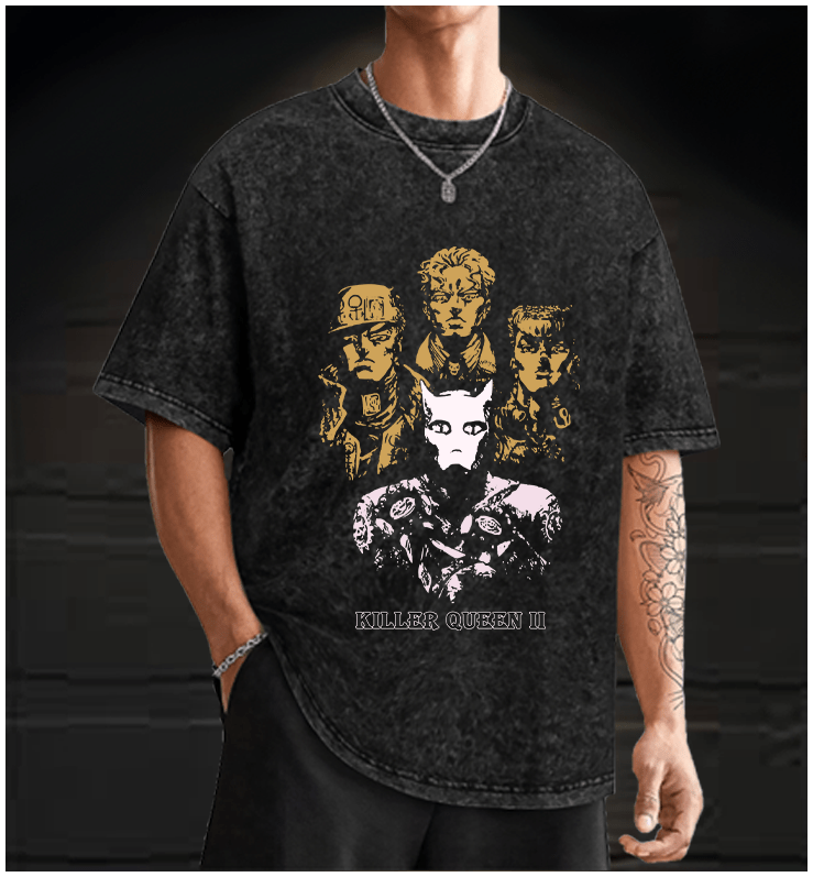  KILLER QUEEN II  Monster Vintage Washed 100% Cotton T-Shirt - TheDrunkShark