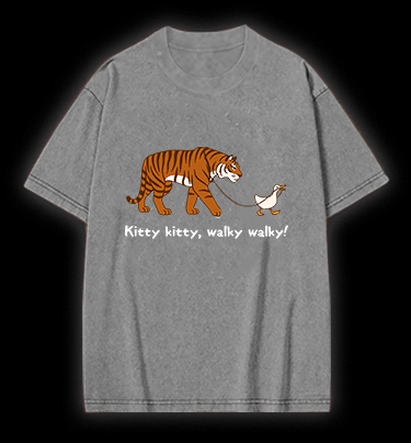 Kitty Walky Vintage Washed 100% Cotton T-Shirt - TheDrunkShark