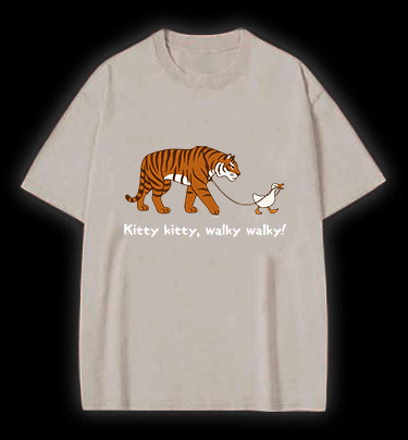 Kitty Walky Vintage Washed 100% Cotton T-Shirt - TheDrunkShark