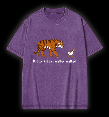 Kitty Walky Vintage Washed 100% Cotton T-Shirt - TheDrunkShark