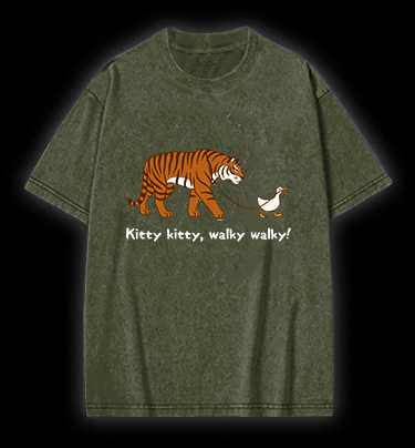 Kitty Walky Vintage Washed 100% Cotton T-Shirt - TheDrunkShark