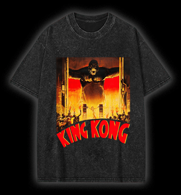  Kong King  Vintage Washed 100% Cotton T-Shirt - TheDrunkShark
