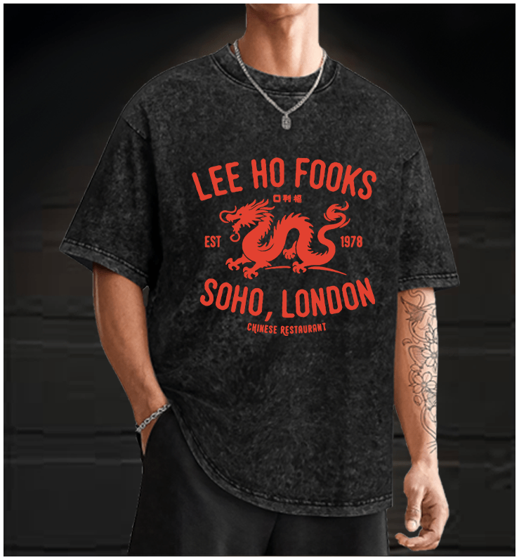  Lee Ho Fook  Monster Vintage Washed 100% Cotton T-Shirt - TheDrunkShark