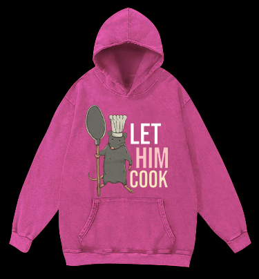 Let Him Cook Vintage Washed 100% Cotton Hoodie - TheDrunkShark