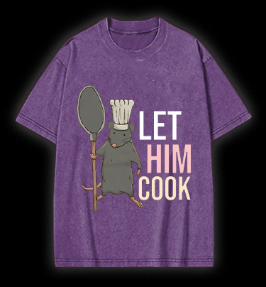 Let Him Cook Vintage Washed 100% Cotton T-Shirt - TheDrunkShark