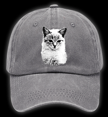 Lucipurr Cat Vintage Washed 100% Cotton Baseball Hat - TheDrunkShark