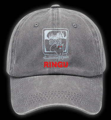 Meow of Ringu Vintage Washed 100% Cotton Baseball Hat - TheDrunkShark