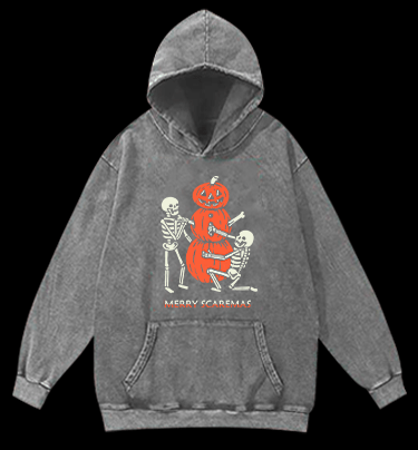 Merry Scaremas Vintage Washed 100% Cotton Hoodie - TheDrunkShark