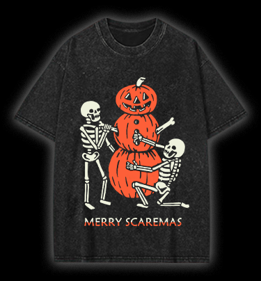 Merry Scaremas Vintage Washed 100% Cotton T-Shirt - TheDrunkShark
