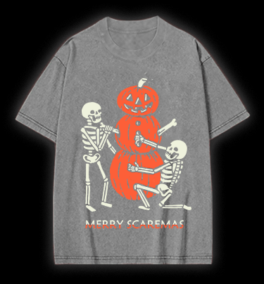 Merry Scaremas Vintage Washed 100% Cotton T-Shirt - TheDrunkShark
