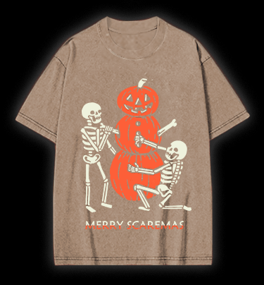 Merry Scaremas Vintage Washed 100% Cotton T-Shirt - TheDrunkShark