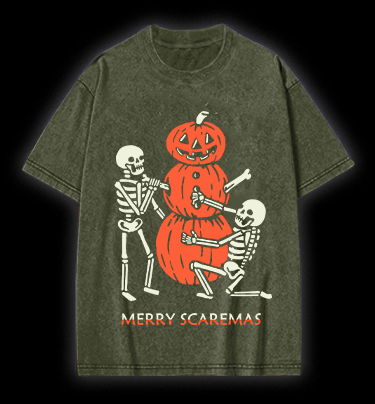 Merry Scaremas Vintage Washed 100% Cotton T-Shirt - TheDrunkShark