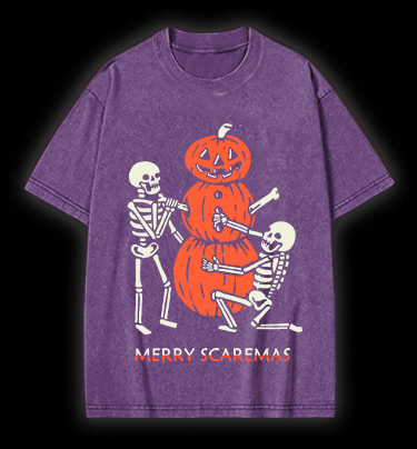 Merry Scaremas Vintage Washed 100% Cotton T-Shirt - TheDrunkShark
