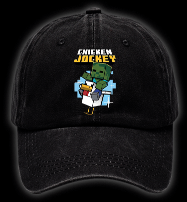 Minecraft Chicken Jockey Vintage Washed 100% Cotton Baseball Hat - TheDrunkShark