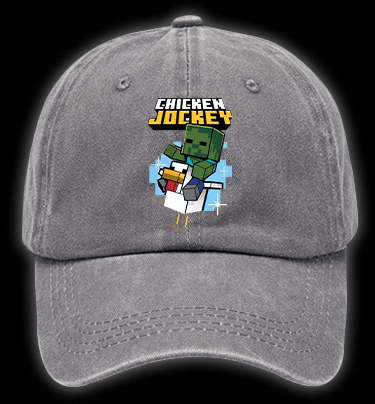 Minecraft Chicken Jockey Vintage Washed 100% Cotton Baseball Hat - TheDrunkShark