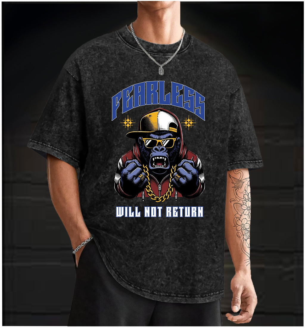  Monkey Gangster Vintage Washed 100% Cotton T-Shirt - TheDrunkShark