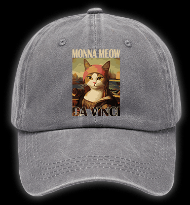 Monna Meow Art Vintage Washed 100% Cotton Baseball Hat - TheDrunkShark