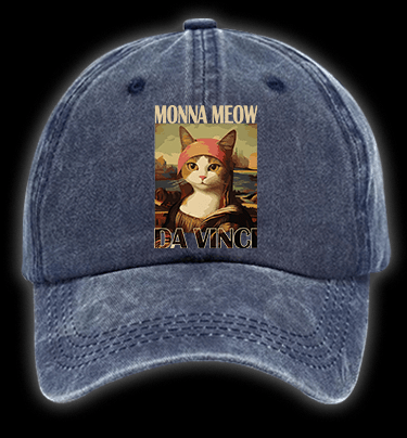 Monna Meow Art Vintage Washed 100% Cotton Baseball Hat - TheDrunkShark