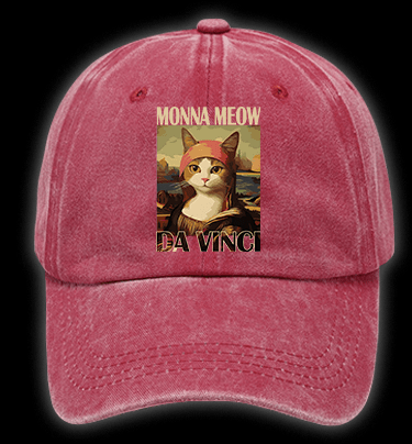 Monna Meow Art Vintage Washed 100% Cotton Baseball Hat - TheDrunkShark