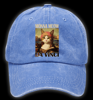 Monna Meow Art Vintage Washed 100% Cotton Baseball Hat - TheDrunkShark